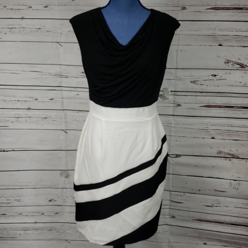 Studio One Midi Black & White Dress NWT